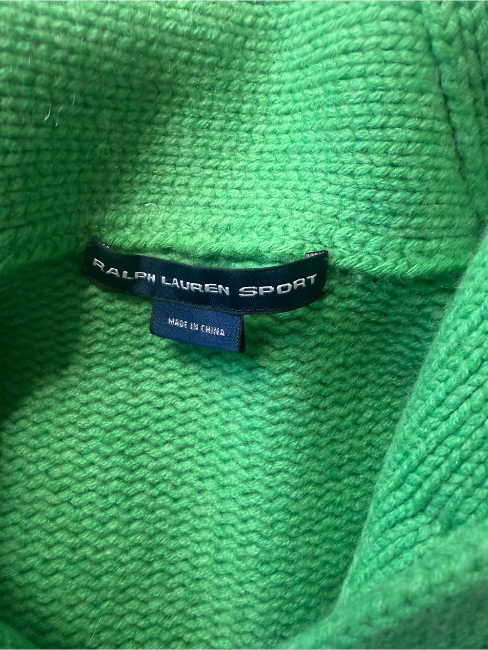Ralph Lauren Bright Green Shawl-Collar Cardigan - Picture 4 of 4